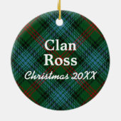 Clan Ross Scottish Tartan Keramisch Ornament (Achterkant)