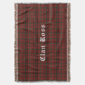 Clan Ross Tartan Throw Blanket Deken (Voorkant Verticaal)