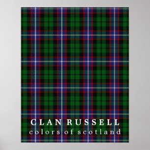 Clan Russell Colors of Scotland Tartan Poster