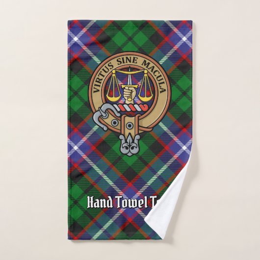 Clan Russell Crest over Tartan (Serviette à main)