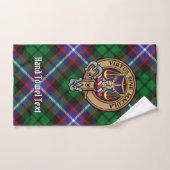 Clan Russell Crest over Tartan (Serviette à main)