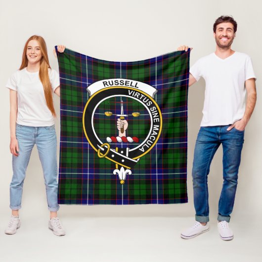 Clan Russell Tartan Pset Fleece Deken (In situ)