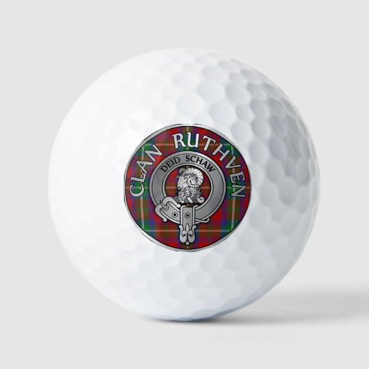 Clan Ruthven Crest & Tartan Golfballen (Voorkant)