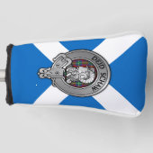 Clan Ruthven Crest & Tartan op Saltire Golfheadcover (Voorkant)