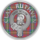 Clan Ruthven Crest & Tartan Sticker (Voorkant)