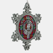 Clan Ruthven Crest & Tartan Tin Sneeuwvlok Ornament (Links)