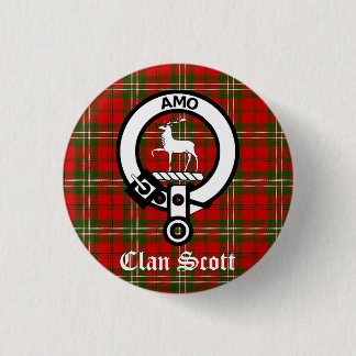 Clan Scott Crest Badge en Tartan Ronde Button 3,2 Cm