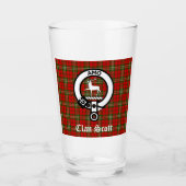 Clan Scott Crest Badge & Tartan  Glas (Voorkant)