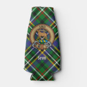 Clan Scott Crest over Green Tartan Bottle Cooler (Voorkant)
