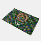 Clan Scott Crest over Green Tartan Deurmat (Schuin)
