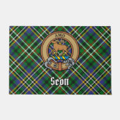 Clan Scott Crest over Green Tartan Deurmat (Voorkant)