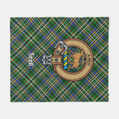 Clan Scott Crest over Green Tartan Fleece Deken (Voorkant (Horizontaal))
