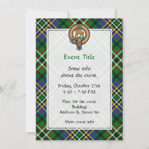 Clan Scott Crest over Green Tartan Kaart