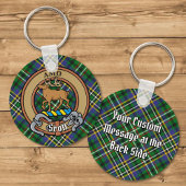 Clan Scott Crest over Green Tartan Sleutelhanger
