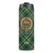 Clan Scott Crest over Green Tartan Thermosbeker (Voorkant)