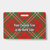 Clan Scott Crest over Red Tartan Badge (Back)