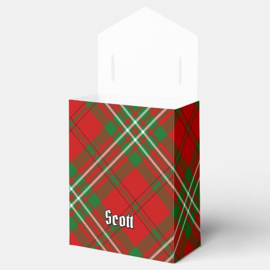 Clan Scott Crest over Red Tartan Favor Box Bedankdoosjes (Geopend)