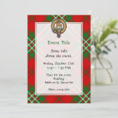 Clan Scott Crest over Red Tartan Kaart (Staand voorkant)