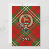 Clan Scott Crest over Red Tartan Kaart (Achterkant)