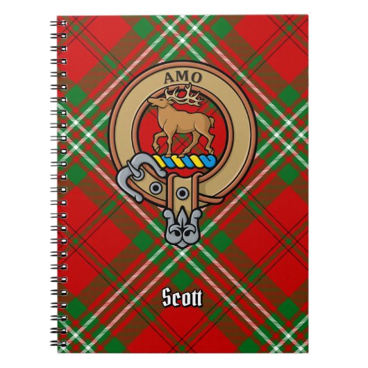 Clan Scott Crest over Red Tartan Notitieboek (Voorkant)