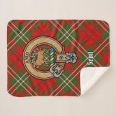 Clan Scott Crest over Red Tartan Sherpa Deken (Voorkant (horizontaal))