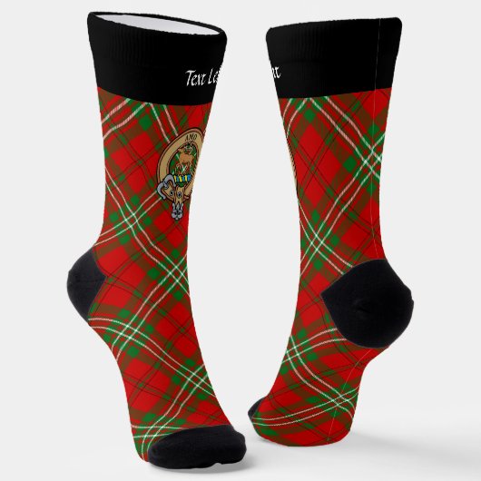 Clan Scott Crest over Red Tartan Sokken (Gebogen)