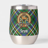Clan Scott Crest sur Green Tartan (Avant)