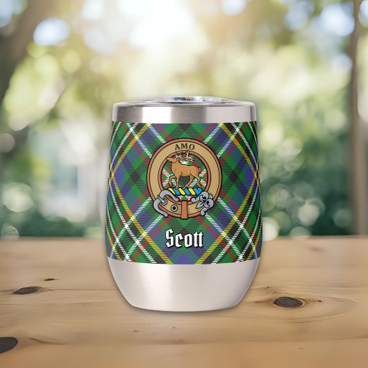 Clan Scott Crest sur Green Tartan