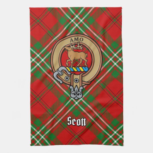 Clan Scott Crest sur la serviette de cuisine Tarta (Vertical)