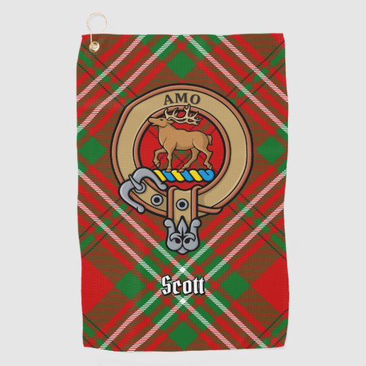 Clan Scott Crest sur la serviette de golf Red Tart (Devant)