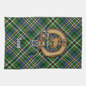 Clan Scott Crest sur le Tartan Vert Serviette de c (Horizontal)
