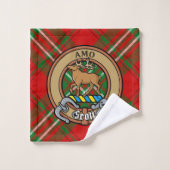 Clan Scott Crest sur Red Tartan (Gant de toilette)