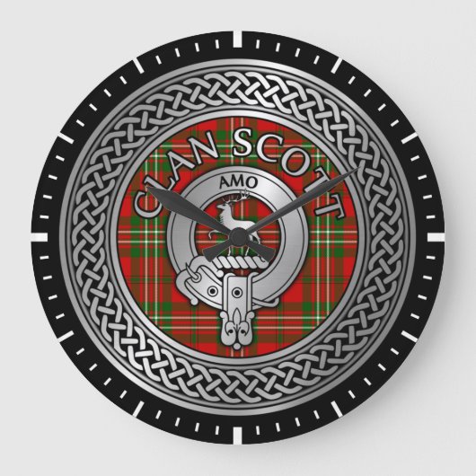 Clan Scott Crest & Tartan Knot Grande horloge (Recto)