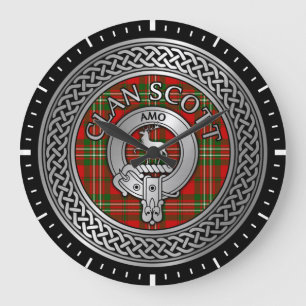 Clan Scott Crest & Tartan Knot Grote Klok