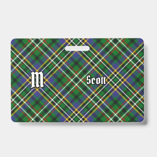 Clan Scott Green Tartan Badge (Front)
