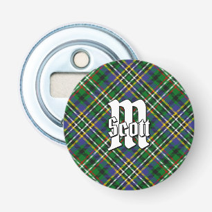 Clan Scott Green Tartan Button Flesopener
