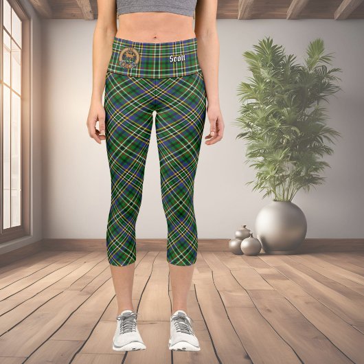 Clan Scott Green Tartan Capri Leggings