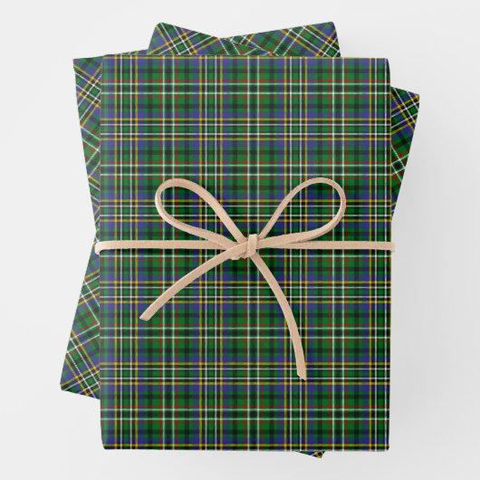 Clan Scott Green Tartan Wrapping Paper Sheets (In situ)