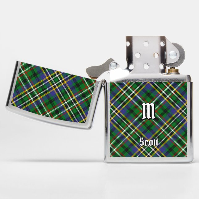Clan Scott Green Tartan Zippo Lighter (Geopend)