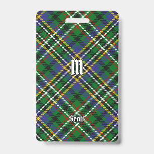 Clan Scott Groene Tartan Badge