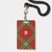 Clan Scott Red Tartan Badge (Avant avec lanière)