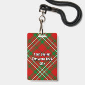 Clan Scott Red Tartan Badge (Arrière avec lanière)