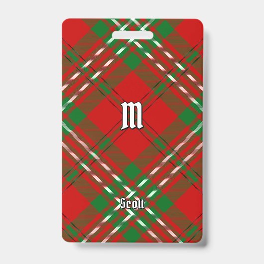Clan Scott Red Tartan Badge (Avant)