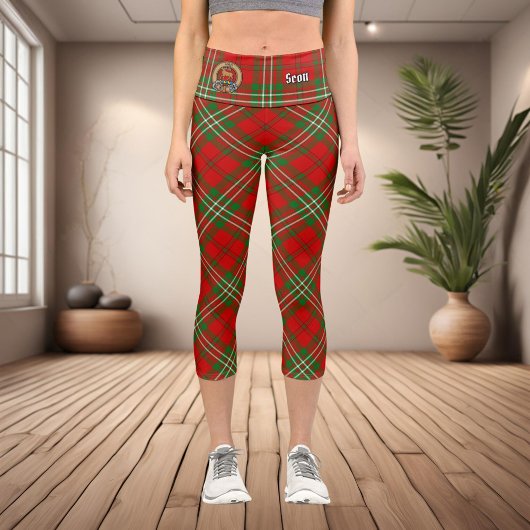 Clan Scott Red Tartan Capri Leggings