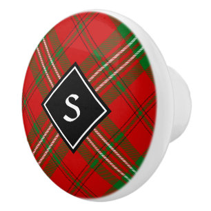 Clan Scott Red Tartan Ceramic Knob Keramische Knop