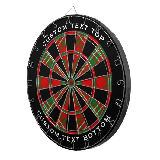Clan Scott Red Tartan Dart Board Dartbord (Voorkant Rechts)
