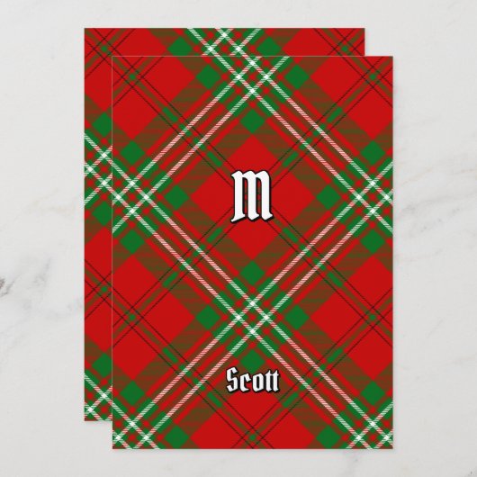Clan Scott Red Tartan Kaart (Voorkant / Achterkant)