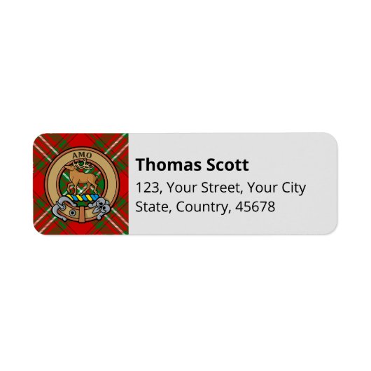 Clan Scott Red Tartan Label (Voorkant)