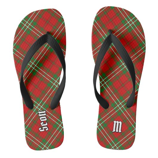 Clan Scott Red Tartan Teenslippers (Voetbed)