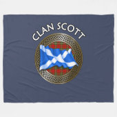 Clan Scott Tartan Knot & Flag Fleece Deken (Voorkant (Horizontaal))
